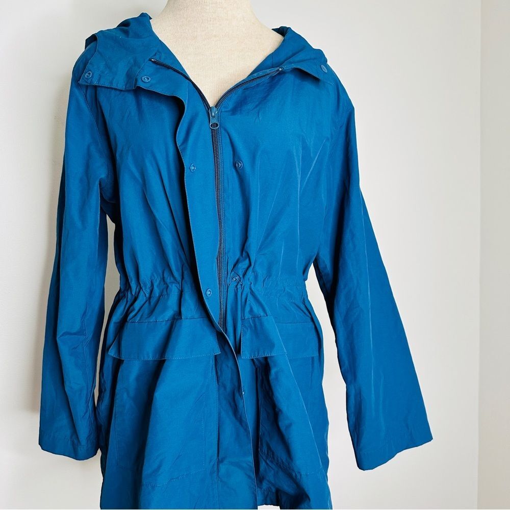 Eileen Fisher Women's Blue (Atlantis) Hooded Anorak Jacket Size Small - Picture 5 of 12
